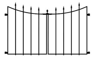 lot 49 image: Vigoro EmpireWestbrook 28 in. Black Steel Decorative Fence Gate - SOLD AS IS