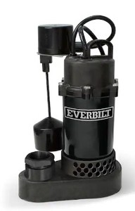 lot 69 image: Everbilt 14 HP Aluminum Sump Pump Vertical Switch, 1006013666 - SOLD AS IS