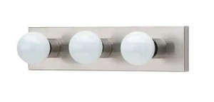 lot 78 image: Sea Gull Lighting Center Stage 3-Light Brushed Stainless Bar Vanity Fixture - SOLD AS IS