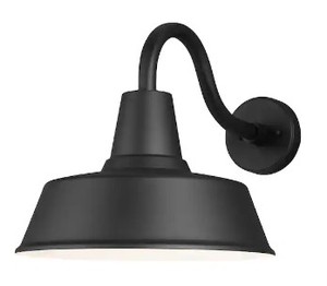 lot 103 image: Generation Lighting Barn Light 1 Light Matte Black Outdoor Medium Lantern Wall Sconce - SOLD AS IS