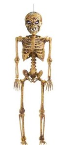 lot 144 image: Home Accents Holiday 6 ft Poseable Skeleton Creeper with Animated LCD Eyes - SOLD AS IS