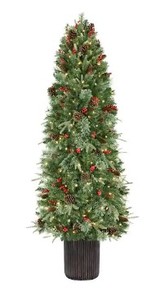 lot 149 image: Home Accents Holiday 6.5 ft Paces Hill Pine Potted Christmas Tree - SOLD AS IS
