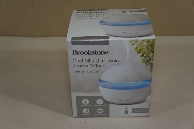 Brookstone Cool Mist Ultrasonic Aroma Diffuser with LED Light