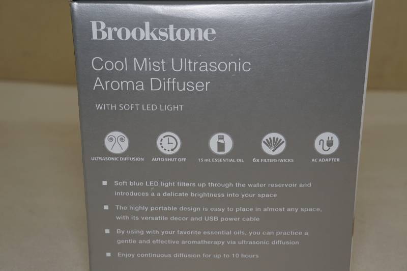 Brookstone Cool Mist Ultrasonic Aroma Diffuser with LED Light