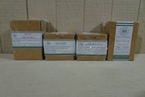 lot 58 image: 4 Begonia & Bench Candles -Apple Orchard, Fraser, Amberwood, Harvest & Hearth