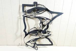 lot 78 image: Laser Cut Minnesota Walleye Metal Sign