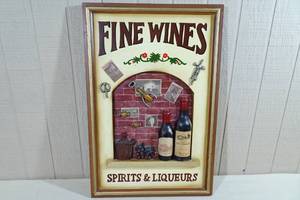 lot 90 image: Fine Wines 3D Wood Sign