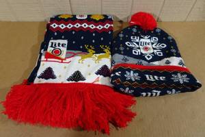 lot 98 image: Miller Lite Winter Hat and Scarf