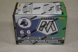 lot 141 image: 2021-22 Panini Prizm Blaster Box of Premier League Soccer Card Packs