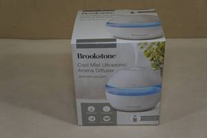 lot 157 image: Brookstone Cool Mist Ultrasonic Aroma Diffuser with LED Light