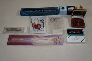 lot 161 image: Assorted Costume Jewelry -Necklaces, Rings, Bracelet, Brooch