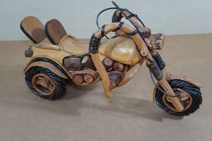 lot 167 image: Wood Motorcycle 2-Seat Trike Model