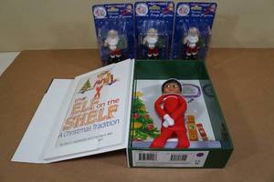 lot 182 image: Elf on the Shelf Christmas Tradition Set with 3 Santa Figurines