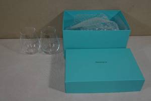 lot 184 image: Set of Two Tiffany & Co. Crystal Stemless Wine Glasses
