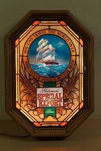 lot 202 image: Vintage Heilemans Special Export Beer Sailing Ship Light - Dated 1982 -Works