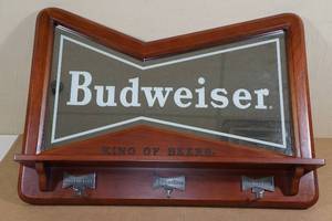 lot 213 image: Budweiser Beer Mirror Coat Rack