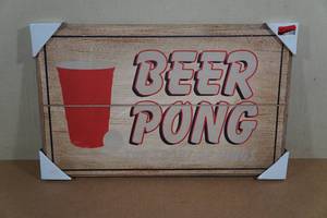 lot 228 image: Beer Pong Wood Sign