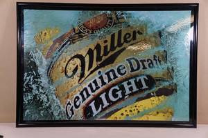 lot 230 image: Large Miller Genuine Draft Light Bar Sign
