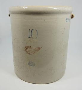 10 Gallon Red Wing Crock-Large Wing-As Is