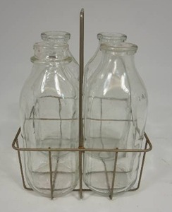 Milk Bottles with Carrying Crate