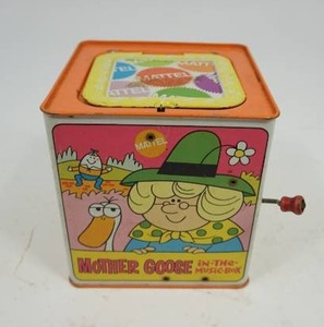 1971 Jack in Mother Goose The Music Box Wind Up Child Toy by Mattel USA Pop Up