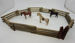 Folk Art Hand Crafted Horse Ranch