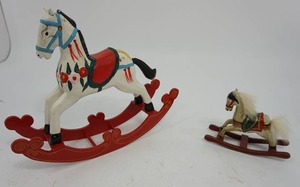 Hand Painted Wood Carved Rocking Horse(x2)