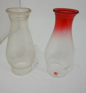 (2) Glass Hurricane Lamps