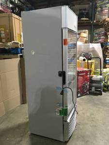 lot 12 image: Premium 9.0 cu. ft. Commercial Upright Display Refrigerator Glass Door Beverage Cooler in Silver customer return review pictures