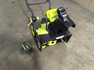 lot 22 image: Ryobi 40V HP Brushless 18 in. Single-Stage Cordless Electric Snow Blower with Battery and Charger customer return see pictures