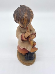 lot 954 image: Italian Carved Wooden Trumpeter Figurine by Anri Juan Ferrandiz