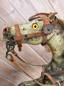 lot 900 image: Antique Primitive Carved Wood Rocking Hobby Horse