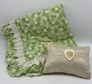 lot 1111 image: Doll Dress, Bloomers, Matching Quilt and Pillow