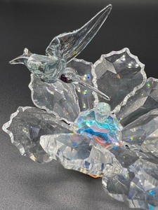 lot 1232 image: Lovely Swarovski  Crystal Bird and Flower Figurine