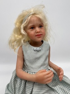 lot 1052 image: Sarah Niemela Art Doll in Blue Gingham
