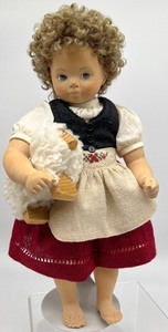 lot 1029 image: Duo of Artisan Wood Carved and Hand Painted Dolls