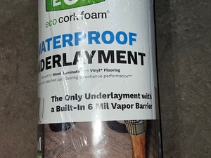 lot 32 image: 75 sq. ft. 3 ft. x 25 ft. x 3.2 mm Waterproof Premium Plus 10-in-1 Underlayment - Vinyl Plank, Laminate, Engineered Wood