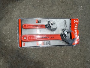 lot 34 image: 6 in. and 10 in. Adjustable Cushion Grip Wrench Set (2-Piece)