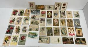 Group Of Antique Postcards Some With Antique Stamps
