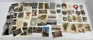 Group Of Antique Postcards Some With Antique Stamps