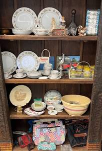 Four Shelves Full Of Misc. Antique Items (Shelves Not Included)