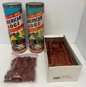Group Of Antique American Logs In Original Boxes