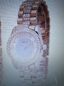 Geneve Womens Goldtone Crystal Wat...