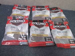 6- 2.6 oz  Bags Jack Links Zero Sug...