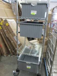 Rolling Metal Wire Cart with 3 Bins...