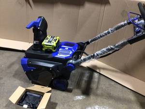 lot 52 image: Snow Joe 100 V Cordless Brushless single stage snowblower 21 - includes 1 battery only in review pictures