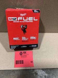 lot 60 image: Milwaukee 2554-20 M12 FUEL 38 in. Stubby Impact Wrench review pictures