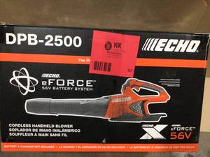 lot 67 image: Echo eFORCE 56V 151 MPH 526 CFM Cordless Battery Blower not used see pictures