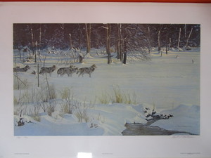 lot 2 image: Robert Bateman S&N Print (Artist Proof) 3156 Wolves On The Trail