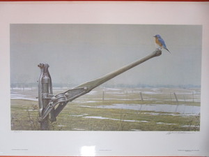 lot 3 image: Robert Bateman S&N Print 95950 Early Spring-Bluebird